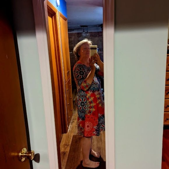 Blue & Red Mandala Dress - Picture 1 of 2